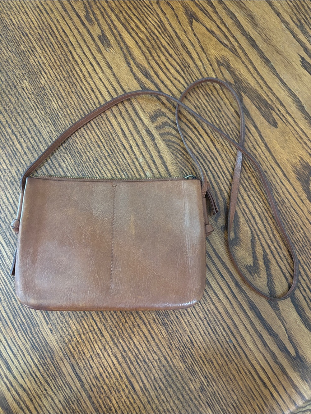 Madewell Tan Brown Leather Crossbody Bag